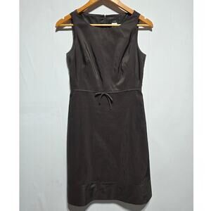 J Crew Brown Silk Taffeta Sleeveless A-Line Midi Dress Size Petite 6